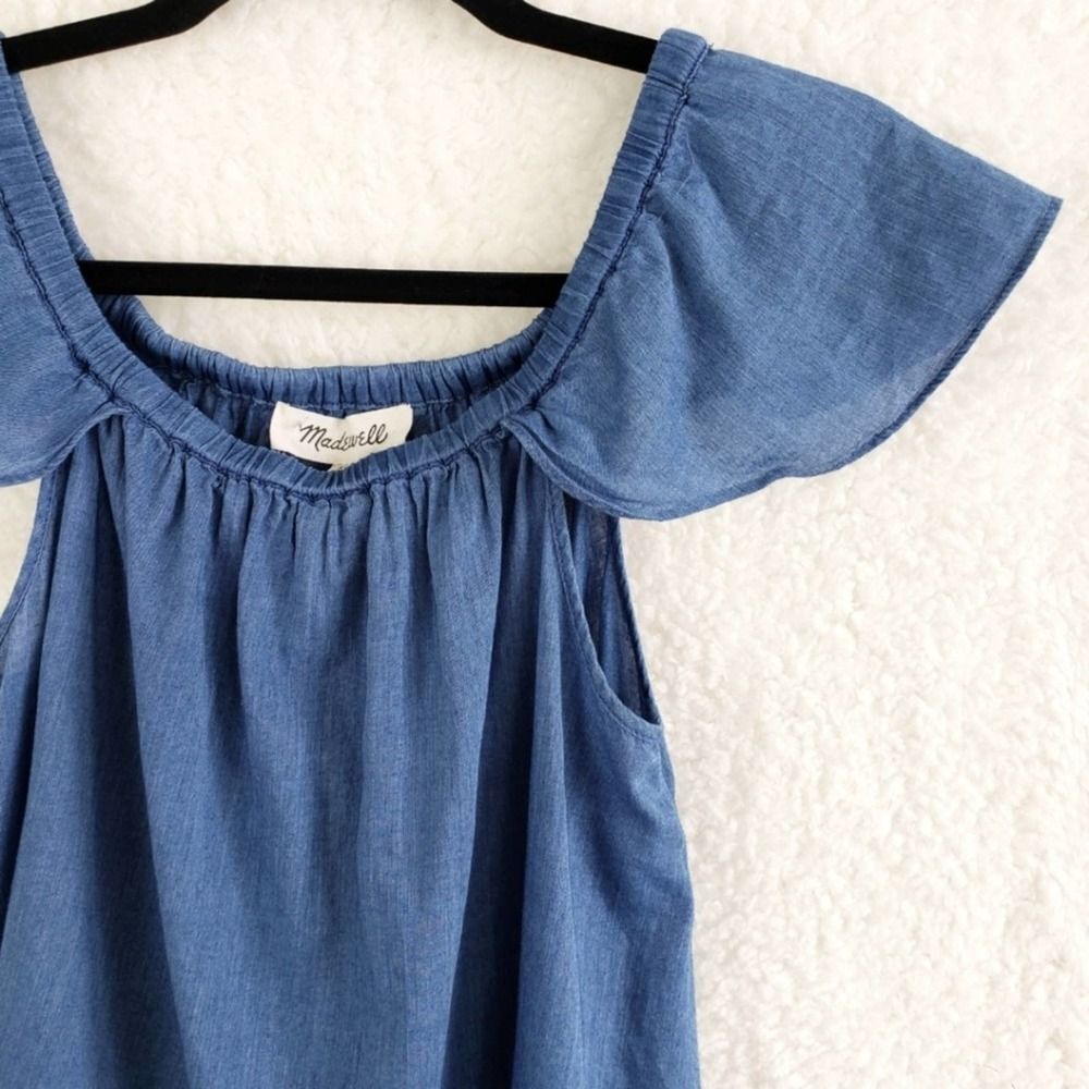 Madewell Chambray Denim Off the Shoulder Top - Picture 4 of 6